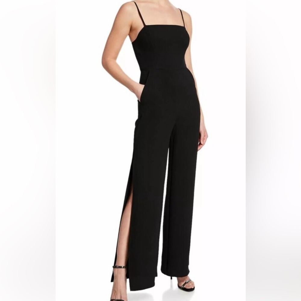 BCBGeneration Black Square Neck Jumpsuit NWT size 4